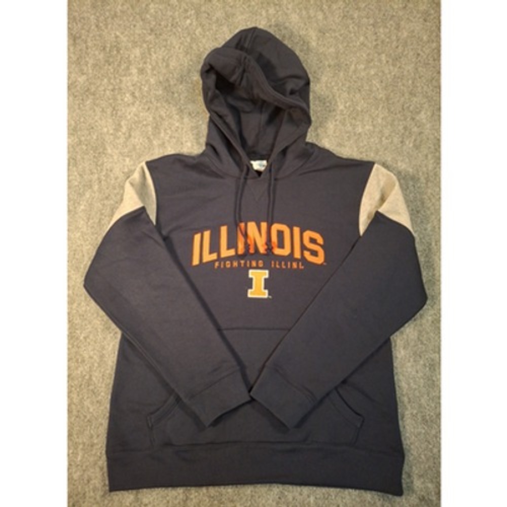 Champion Fighting Illini Men's Hooded Sweatshirt Navy, Size: Large